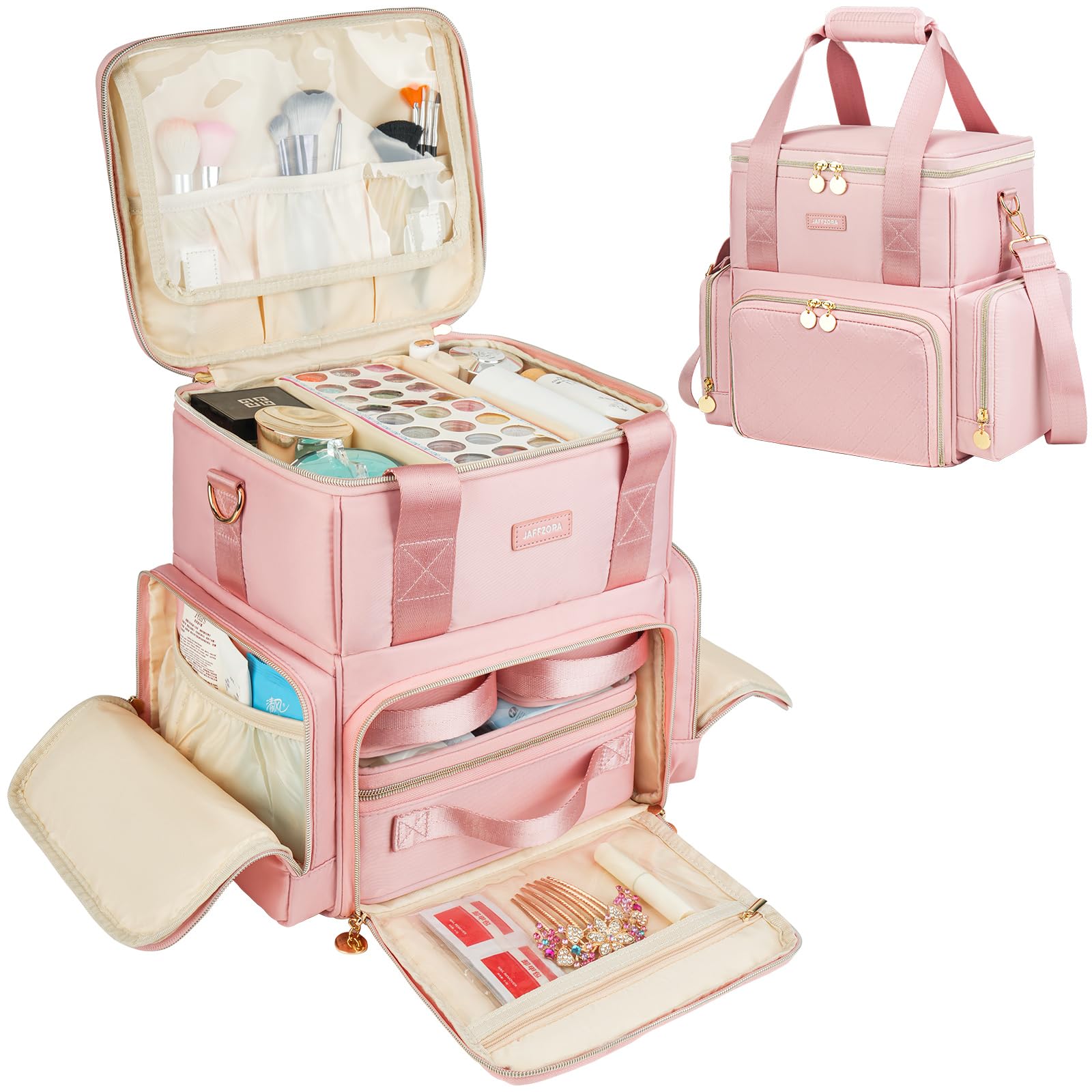 Jaffzora Extra Large Makeup Bag 4-in-1