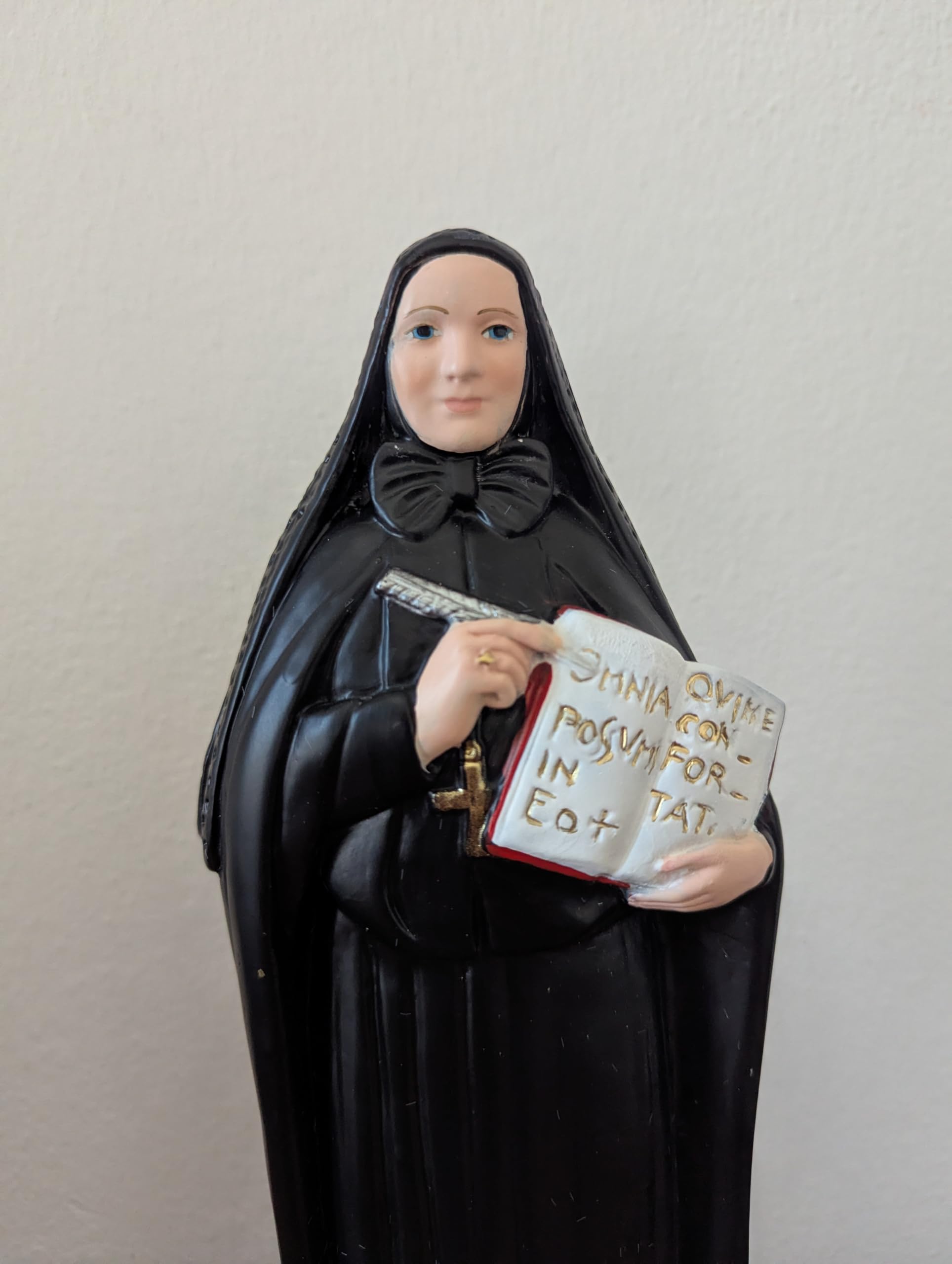 OVUNQUE PROTEGGIMI Figurka Santa Francesca Cabrini z gipsu, 30 cm, religijna dekoracja wnętrz