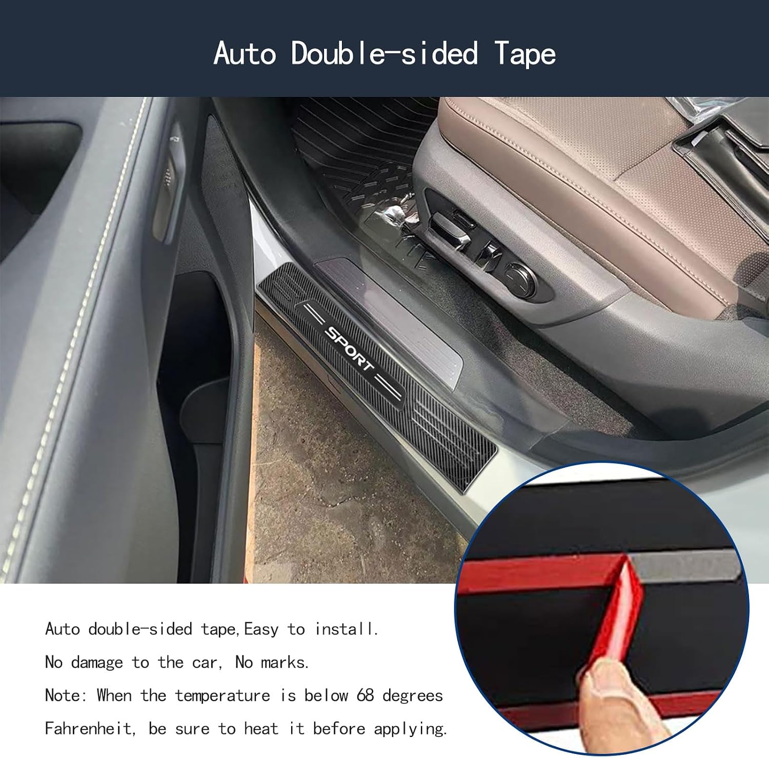 Entry Guards Cover Compatible with Lexus TX TX350/500h/500h+ 2024 2025 2026 Outside Door Sills Guard Sills Protector Trim Interior Car Accessories Stainless Steel 4PC(Carbon Fiber Style)