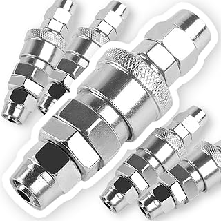 COLORBIRD エアーカプラー ウレタンホース取付用 5組 オス メス エアーホース エアー カプラー AC エアコンプレッサー カプラ (10mm 5組)