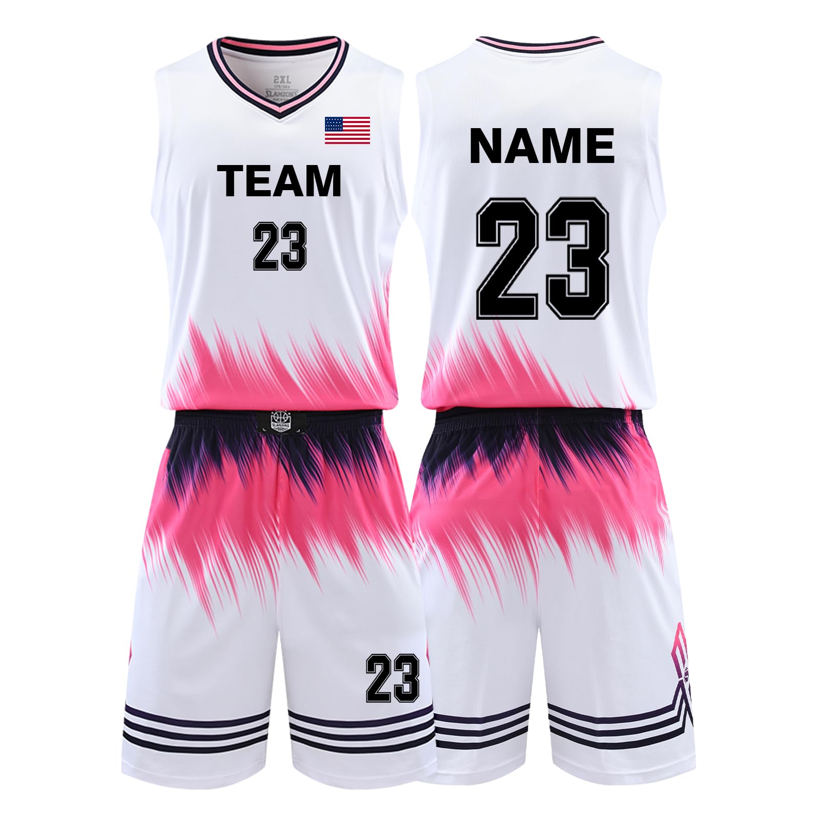 LAIFU Personalized Basketball Jersey with Name Team Number Logo for Kids Adults Fan