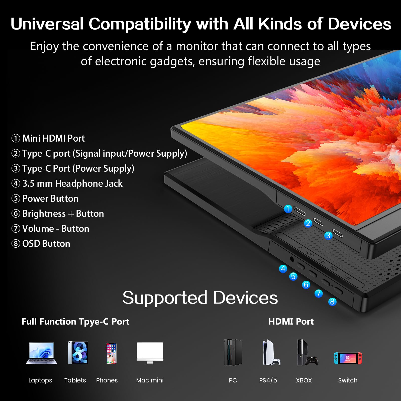 Portable Monitor 15,6'' FHD 1080P, IPS Au Produktbild-Vorschau 11