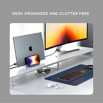 Satechi Dual Vertical Aluminum Stand, Universal Compatibility for MacBook Air & Pro M5 M4 M3, iPad Air & Pro M5 M4, iPad Mini, iPhone 17 and More