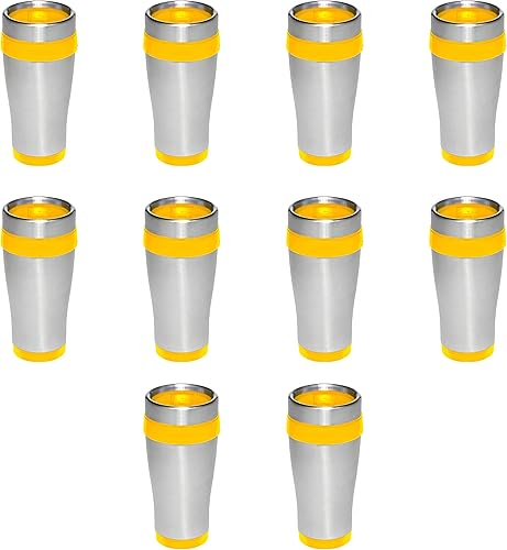 Miniatura 85 de Tazas de viaje de acero inoxidable con aislamiento personalizado, 16 onzas, juego de 100, paquete personalizado a granel, perfectas para café