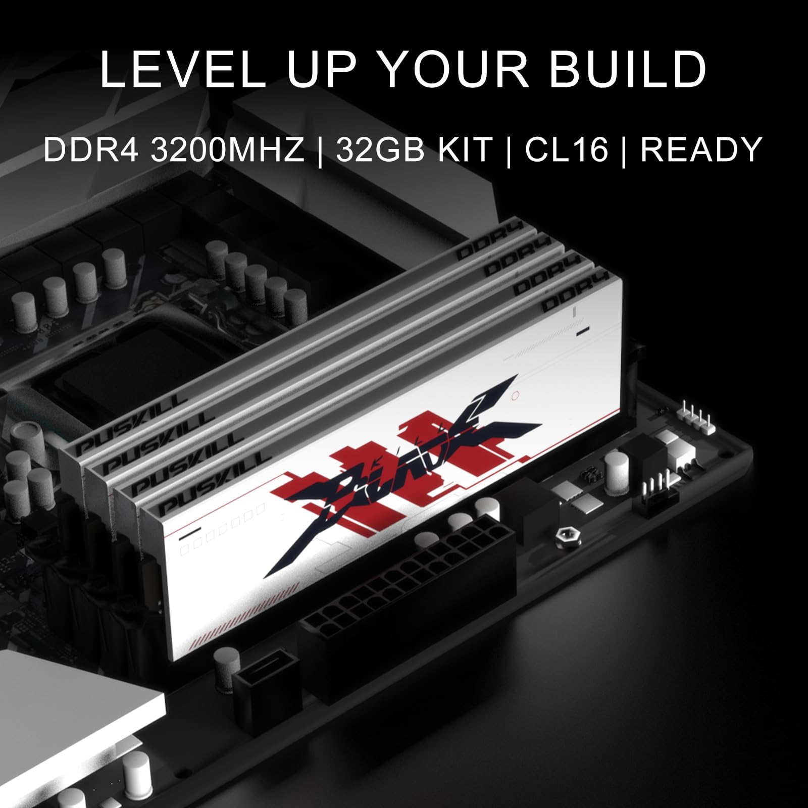 PUSKILL 32GB Kit (2x16GB) DDR4 RAM 3200MHz PC4-25600 Desktop