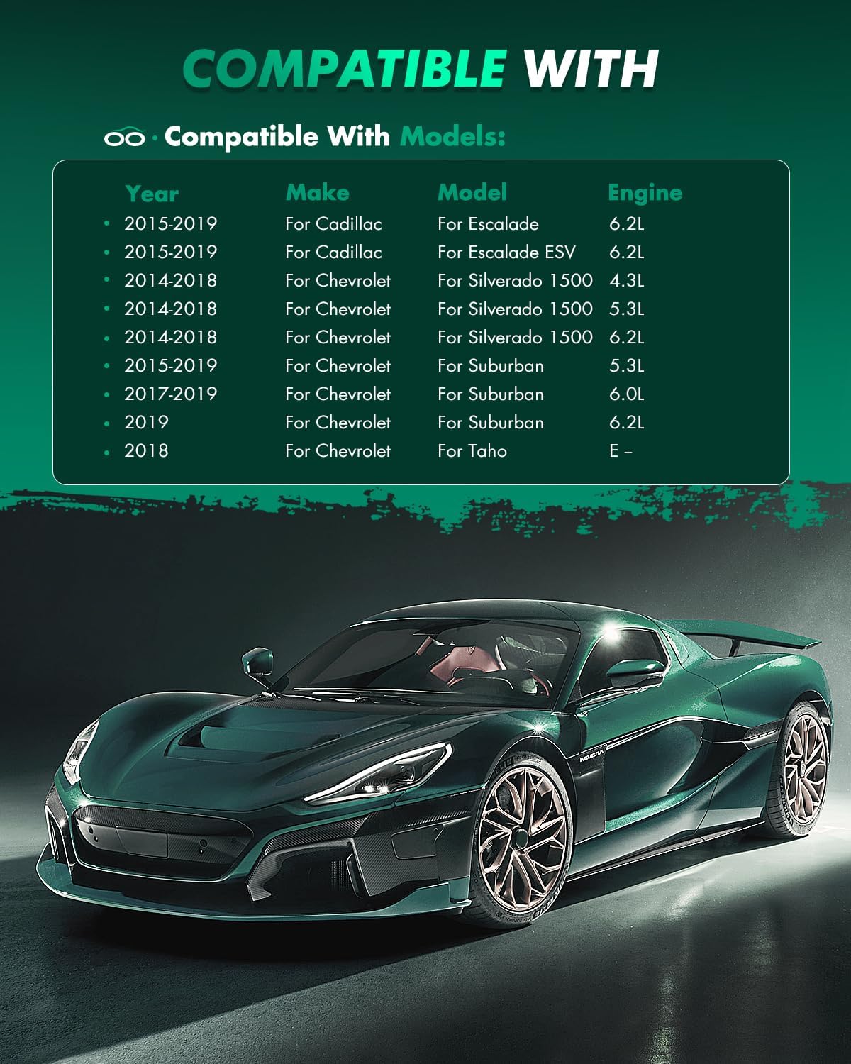 SCITOO Front 12.99" Rear 13.57" Brake Pads and Rotors Kits Fit For Cadillac Escalade,For Chevy Avalanche/Silverado 1500 / Suburban 1500 / Tahoe,For GMC Savana 1500 / Sierra 1500 / Yukon XL 1500