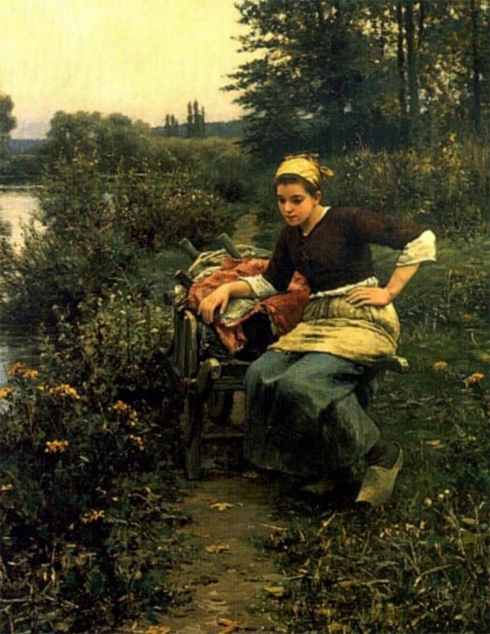 POSTERIIk Vintage Print Pop Art Landscape Artwork Woman in Landscape Daniel Ridgway Knight Art Prints for Office Home Decor 60x90cm