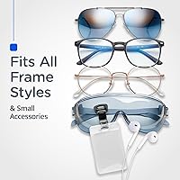 Vista 3 de Readerest Magnetic Eyeglass Holder - Set of 2 - Strong and Secure, Easy Clip-On Holder for Eyeglasses, Sunglasses, ID Badges, Black