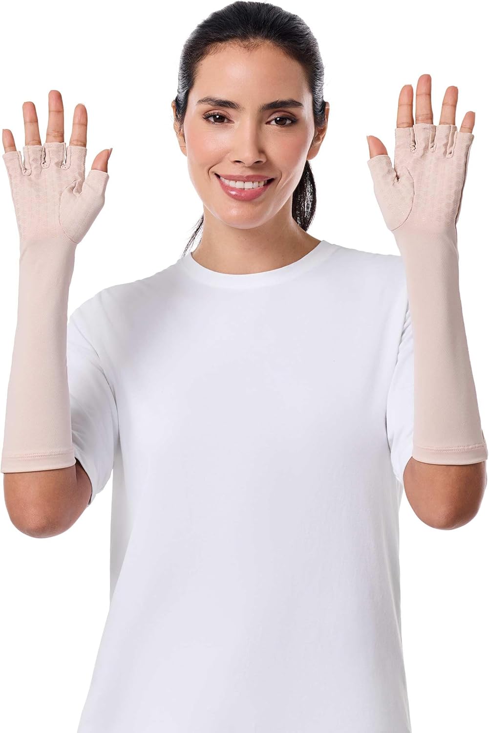 Coolibar Fingerless Mid-length UV Sun Gloves - UPF 50+ Sun Protection - Bona