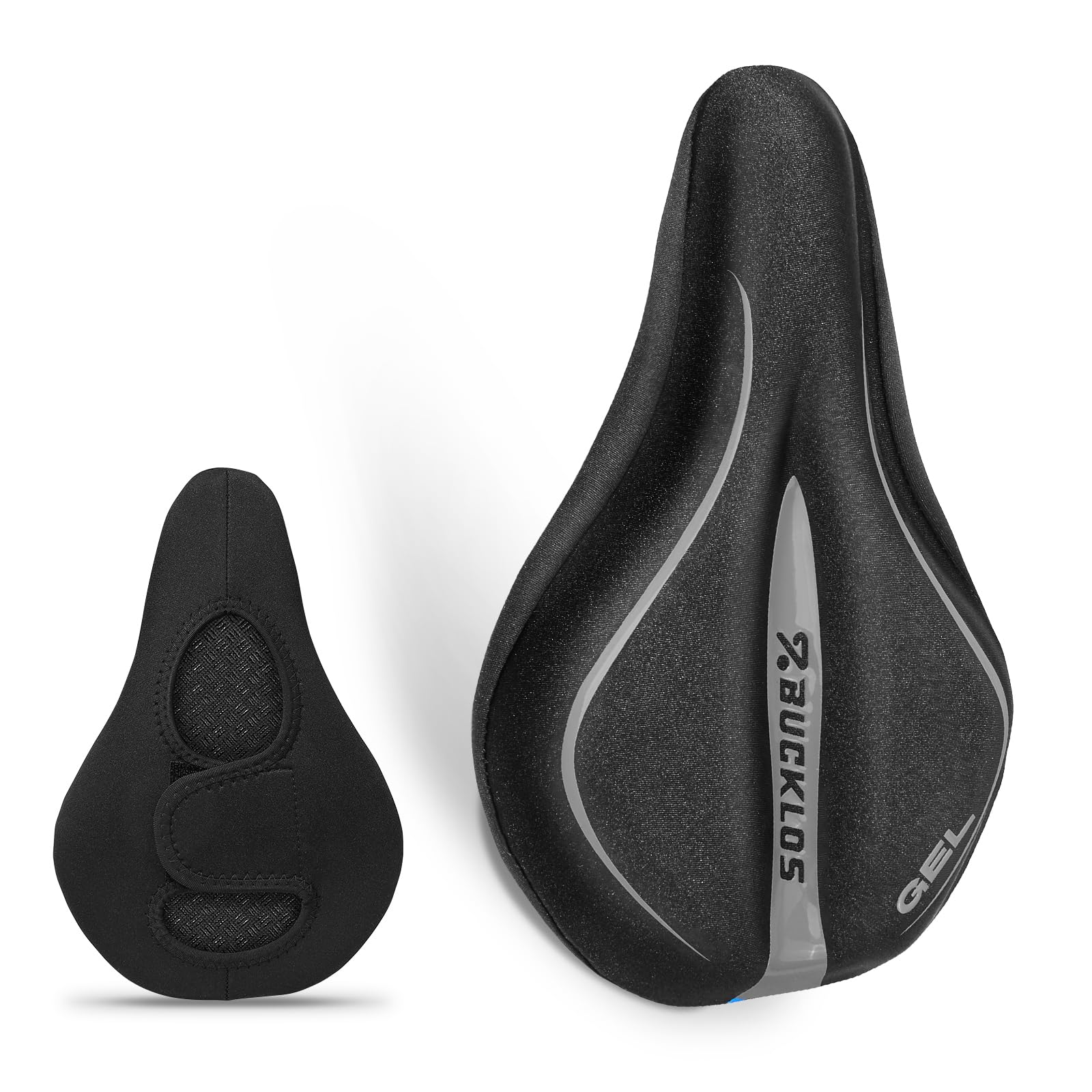AEYINO Bike Seat Cushion Cover 11.02 × 7.09 × 1.18 inches - Gel Padded Bike Seat Cover for Men Women, Extra Soft Exercise Bicycle Seat Compatible with Peloton, Outdoor & Indoor — image 1