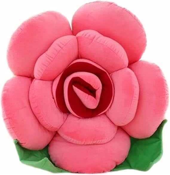 YILANLAN Flower plush rose cushion cute decoration flower plush toy cartoon creative cushion sofa pillow (40cm, Rose red)