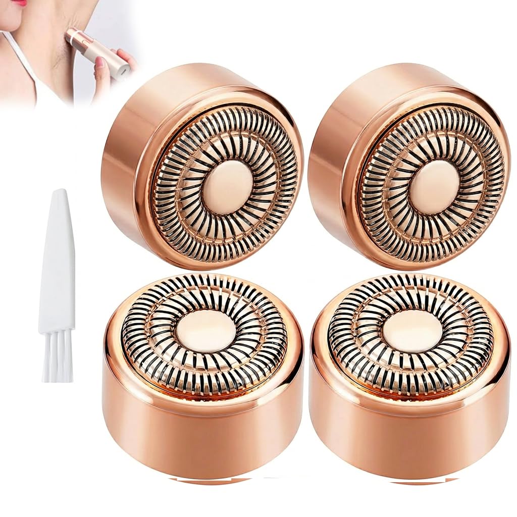 Gen 3 Replacement Heads for Finishing Touch Flawless Facial Hair Remover | Double Ring Precision Blades Heads for Generation 3 Flawless Facial Hair Removal, Pack of 4