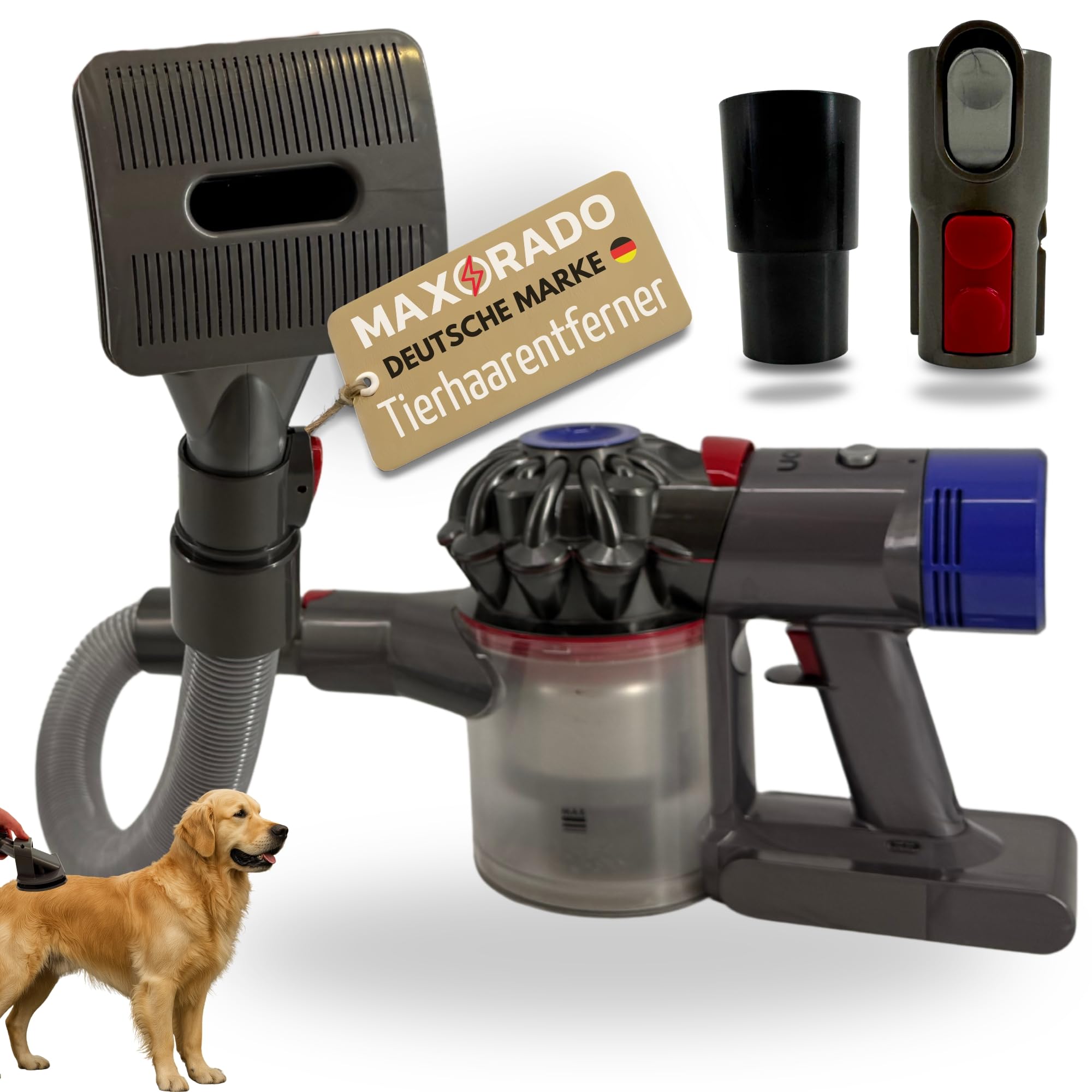 Animal Hair Extractor with Hose Vacuum Attachment Hair Brush for Dyson V6 V7 V8 V11 V15 for Bosch for Miele for Siemens, Vacuum Cleaner Nozzle for Dogs and