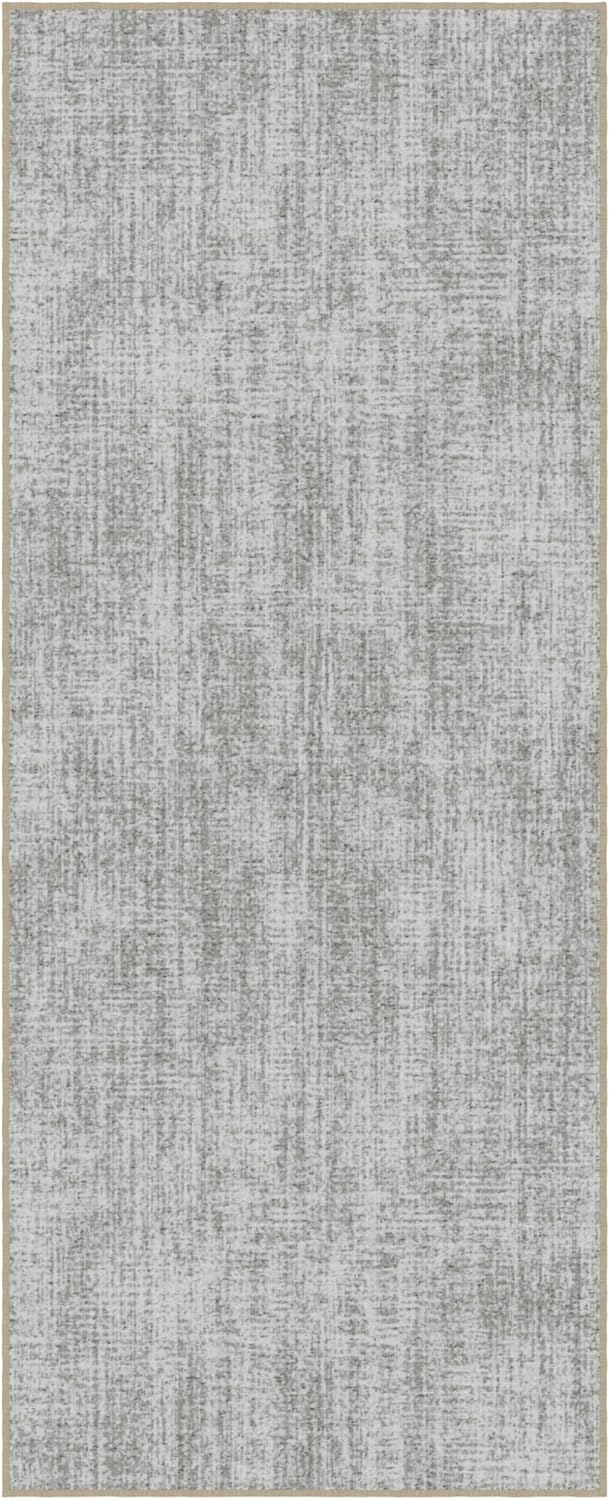 Ottomanson Solid Kitchen Rugs - Washable Runner Rug, Non Slip Entryway Rug, Durable Kitchen Mats for Floor - Stylish and Functional Home Decor, Pet & Kid Friendly, 20" x 53", Beige