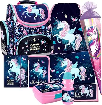Einhorn Unicorn PFERD Pegasus 10 T Set SCHULRANZEN Ranzen TORNISTER Schultüte 85