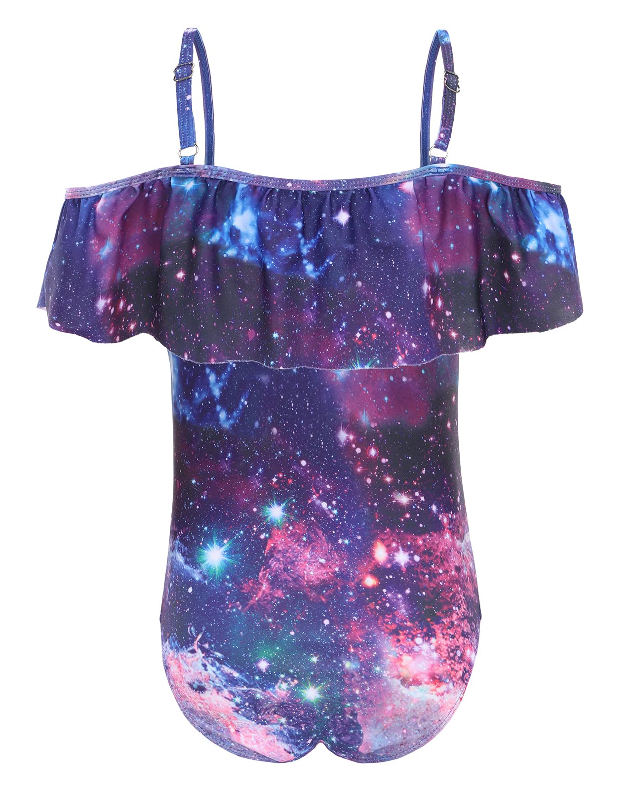 Girls Swimming Costume Kids Girls One Piece Swimsuit Tie Dye Off Shoulder Teeange Girls Swimwear Age 5-16 Years