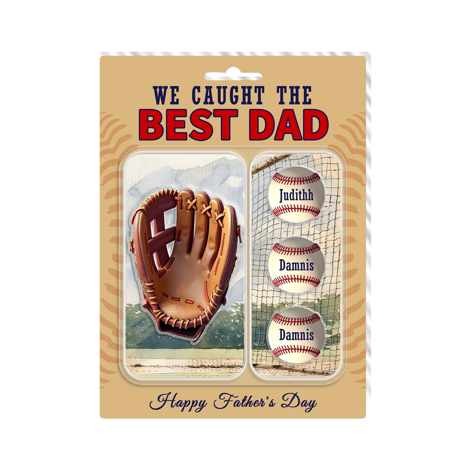 We Caught the Best Dad Baseball, Custom Figure Acrylic Block Plaque, Personalized Baseball Dad and Baseball Kids Plaque with Name, Father's Day Decor