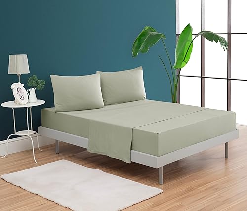 Miniatura 10 de Venice Home Juego de sábanas de jersey 100% algodón, 4 piezas (blanco, California King)