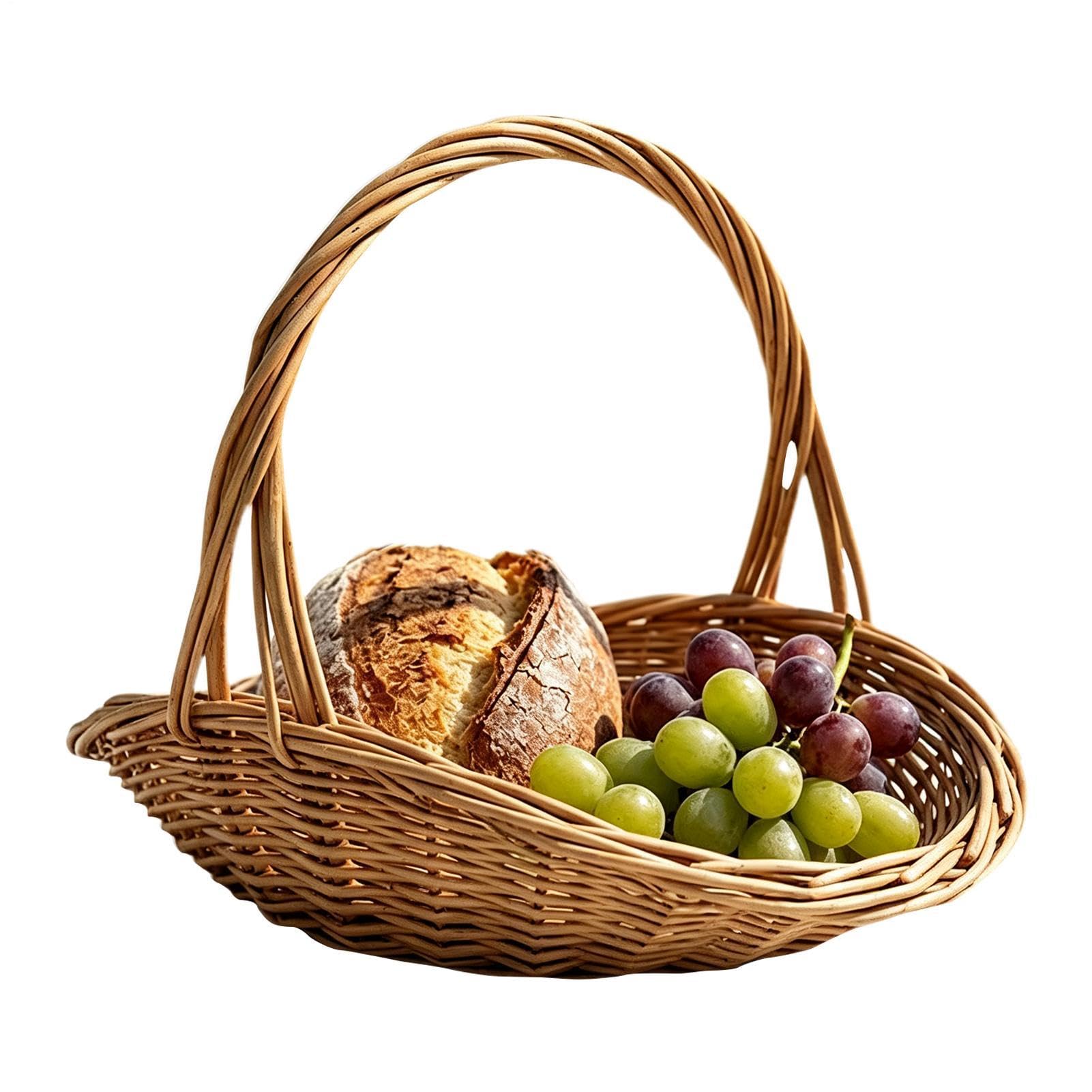 Handmade Wicker Garden Trug Basket with Handle Large Capacity
