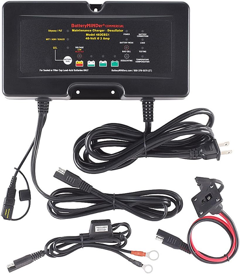 BatteryMINDer Model 483CEC1 48V 3 AMP Charger/Maintainer/Desulfator for Golf Carts, Fork and Scissor Lifts
