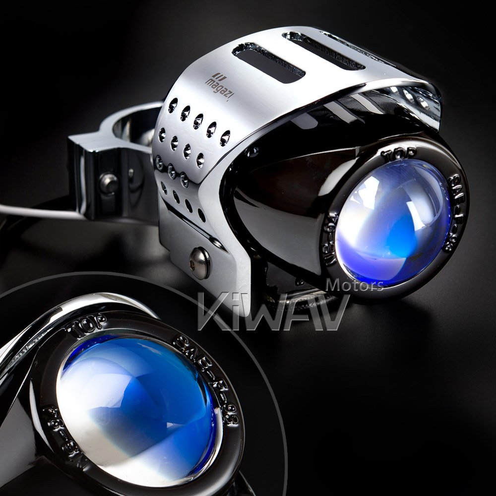 Amazon | KiWAV バイク スクーター 丸い 魚眼 クロム フォグランプ