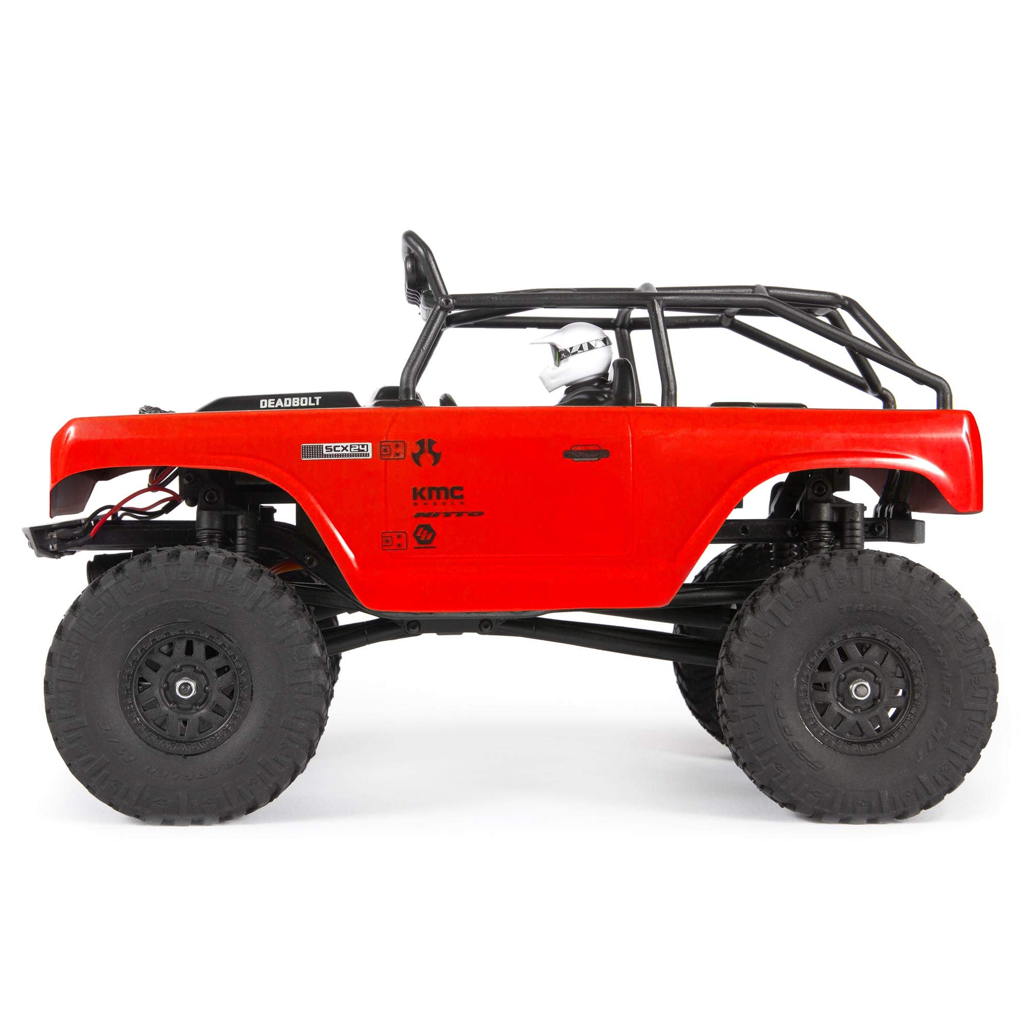 AXIAL SCX24 DEADBOLT 1/24 RTR デッドボルト Axial 1/24 SCX24 Deadbolt 4WD Rock Crawler Brushed RTR, Red