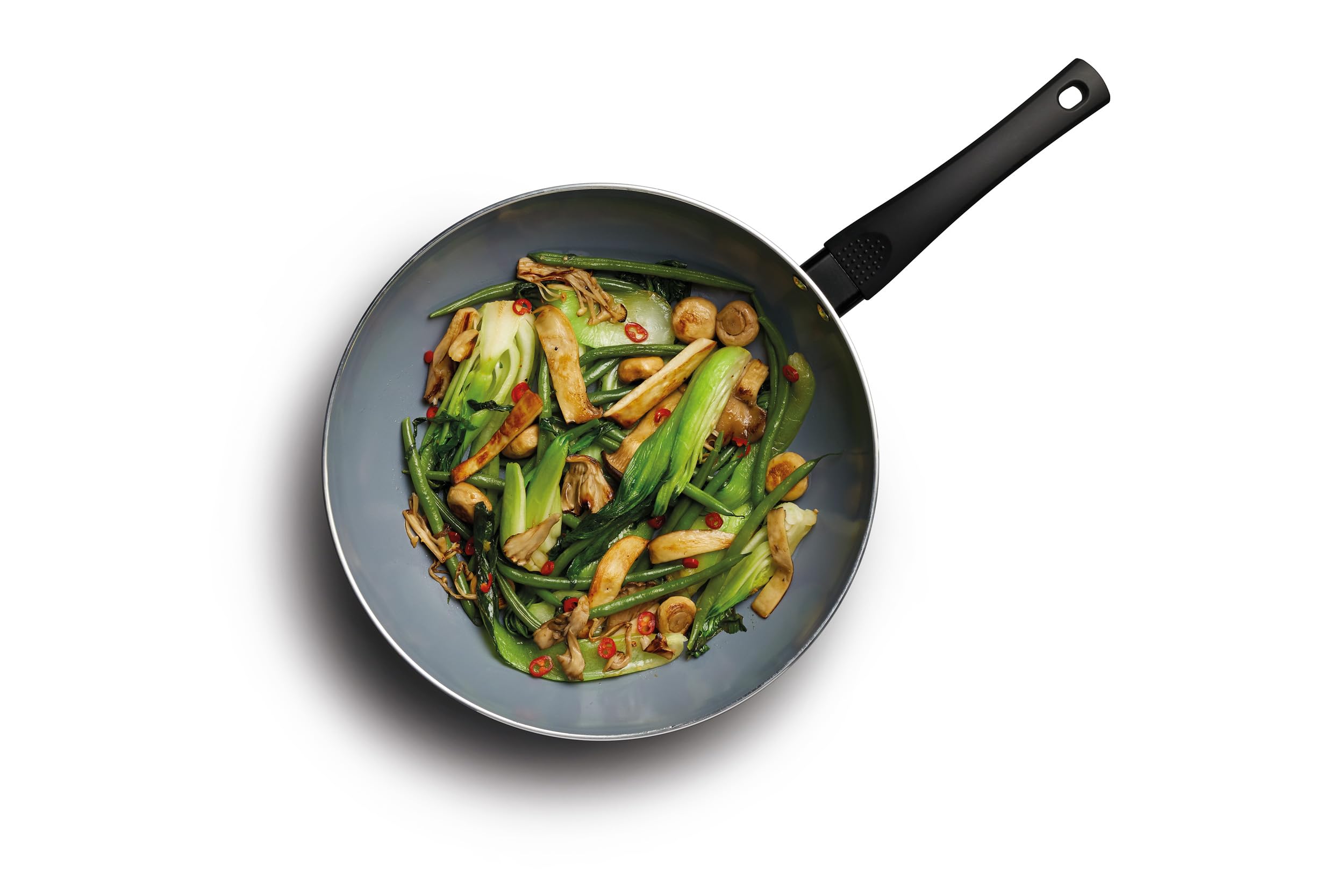 MasterClass Wok de cerámica antiadherente para inducción, sin PTFE, PFOA ni BPA, 29,5 cm (11,5")