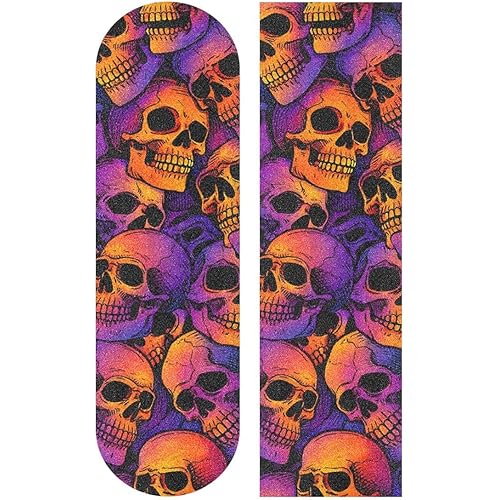 Skull Puttern Skateboard Grip Tape Sheet Scooter Deck Sand Paper 9" x 33"