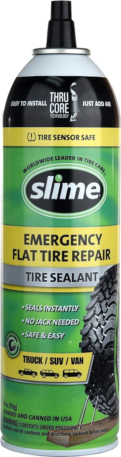 Slime 60187-6PK Flat Tire Puncture Repair Sealant, Emergency Repair for Highway Vehicles, Suitable for Cars/Trailers, Non-Toxic, eco-Friendly, 6 x 18oz