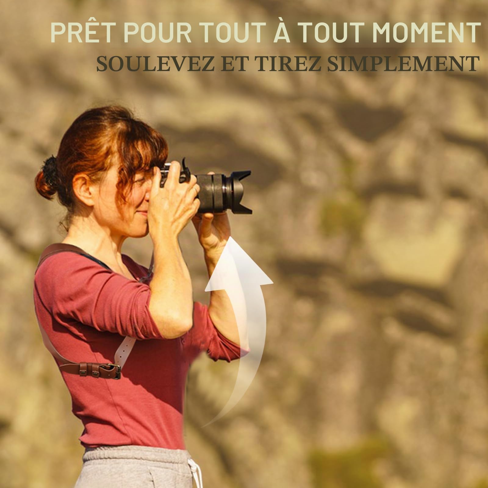 Sangle pour appareil photo - En cuir - Pour 2 appareils photo - Fermeture rapide - Double sangle pour appareil photo reflex numérique - Convient pour la randonnée, les mariages - Le meilleur