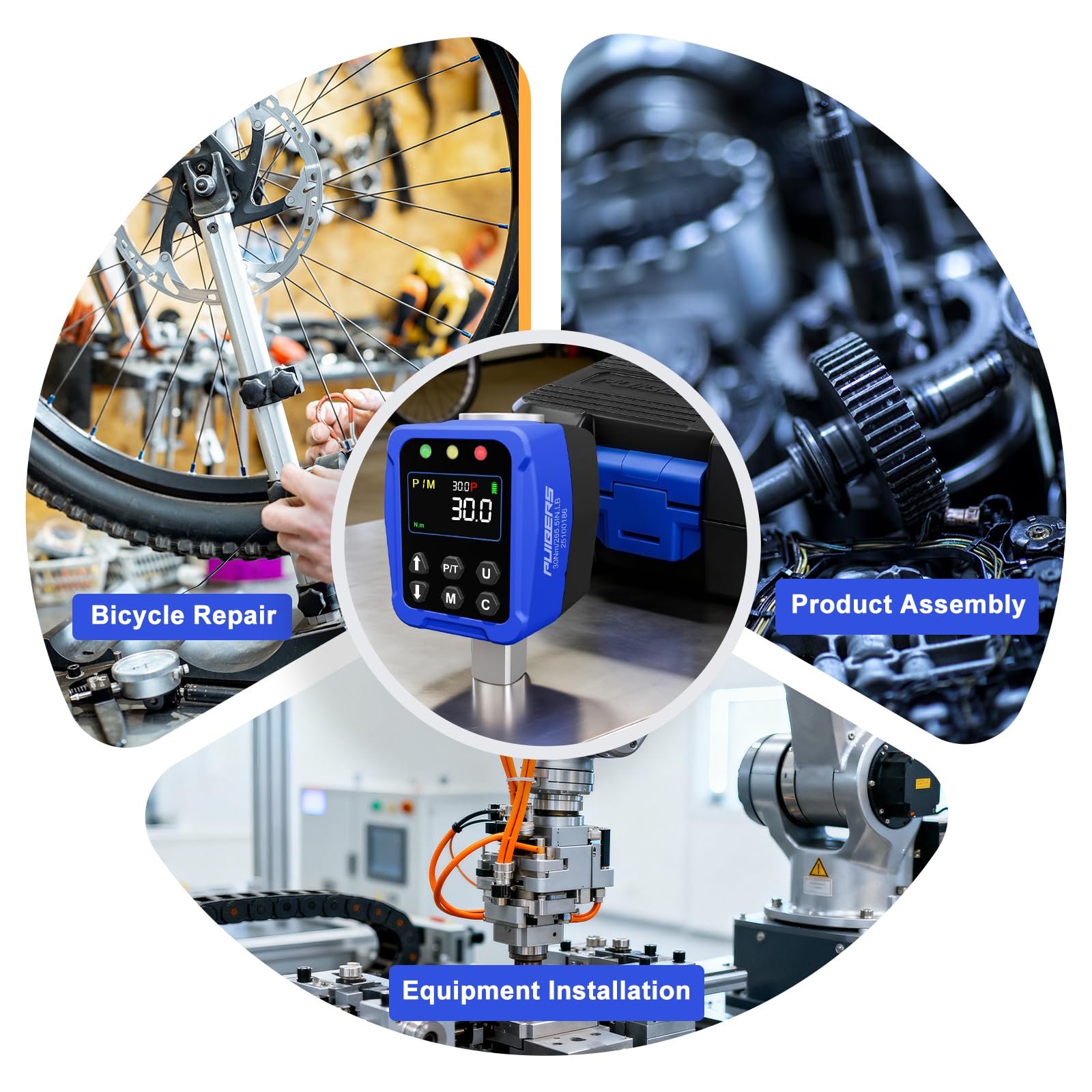Adaptador de par digital de 1,5 a 30 Nm, convertidor electrónico de llave dinamométrica con pantalla LCD ± 2% de precisión, para mantenimiento de automóviles y motocicletas