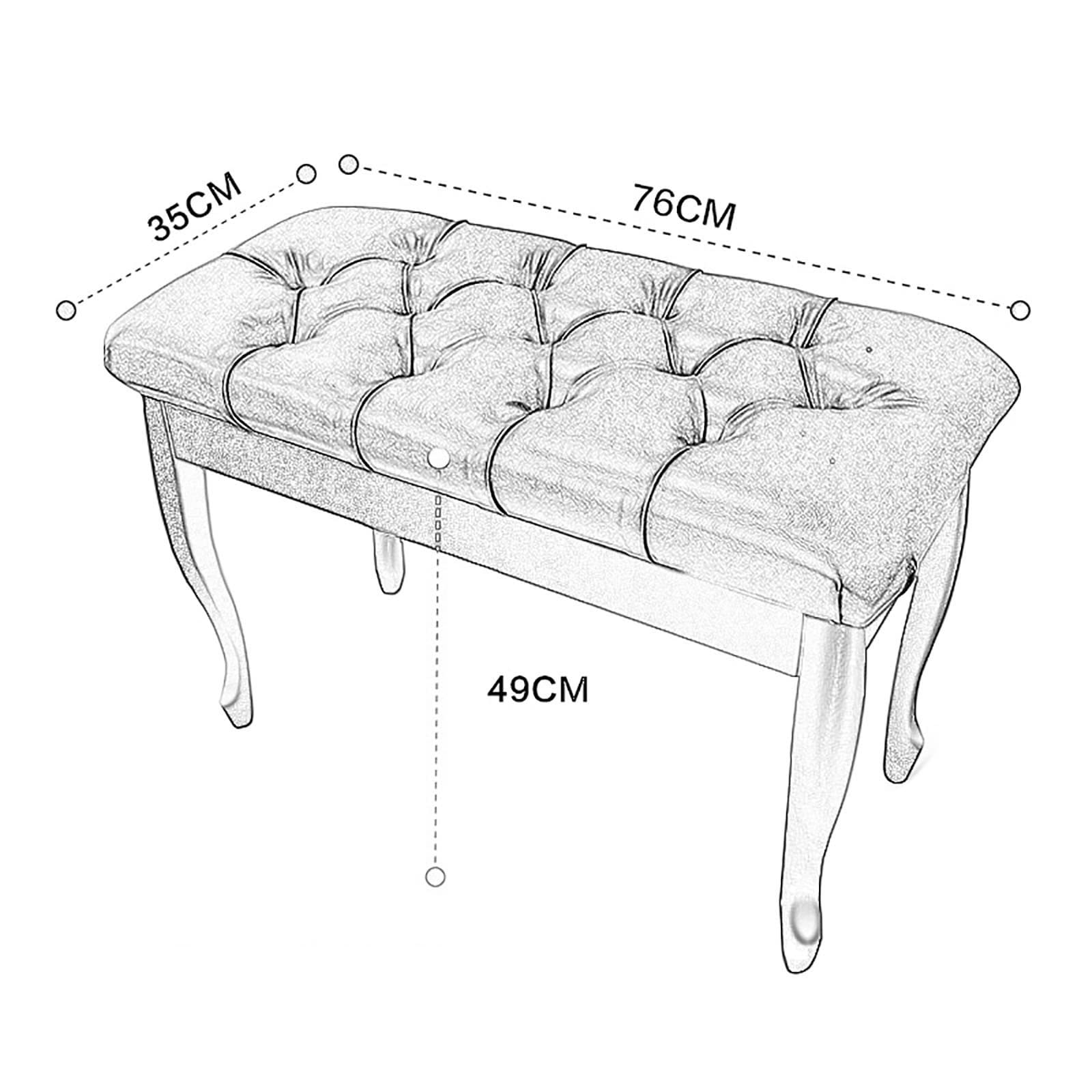 Panca per pianoforte ad altezza fissa in ecopelle con comodo cuscino imbottito e ampio scomparto per spartiti musicali