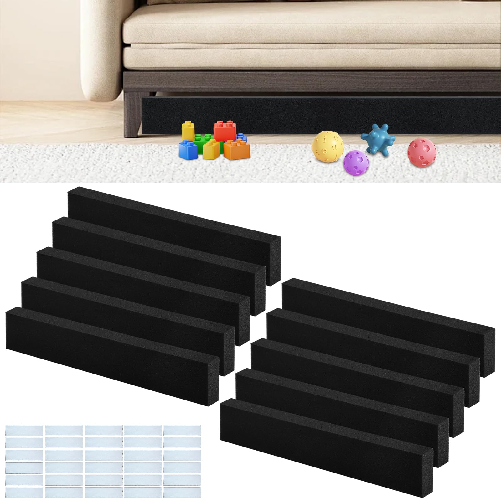 Amazon.com: 10 Pack Under Couch Blocker, Sponge Under Furniture Blocker ...