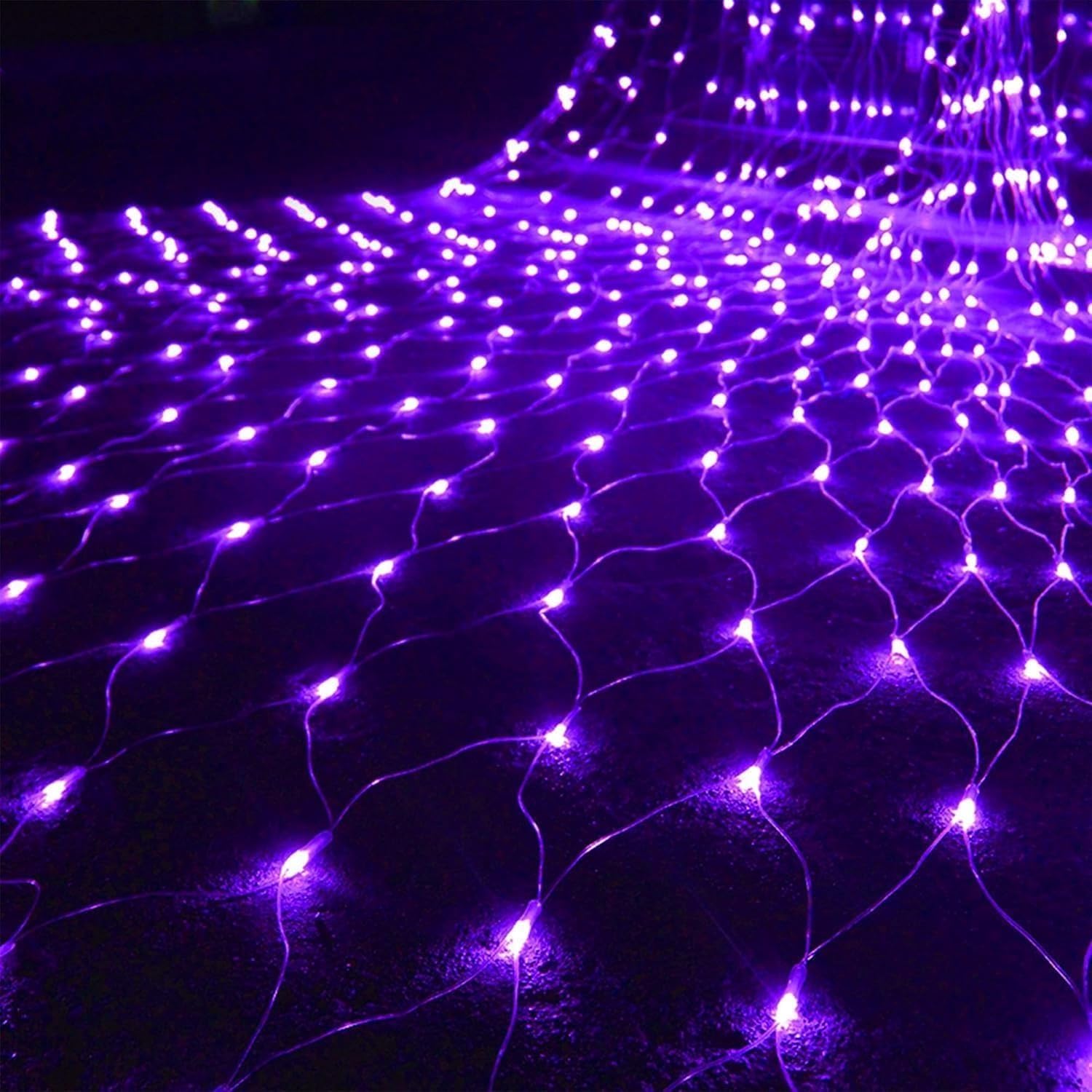 Luces Navideñas De Red For Exterior E Interior, 200 LED, con Enchufe, Malla, Impermeables, Temporizador Remoto 8 Modos(Purple,6m x 4m 700led)