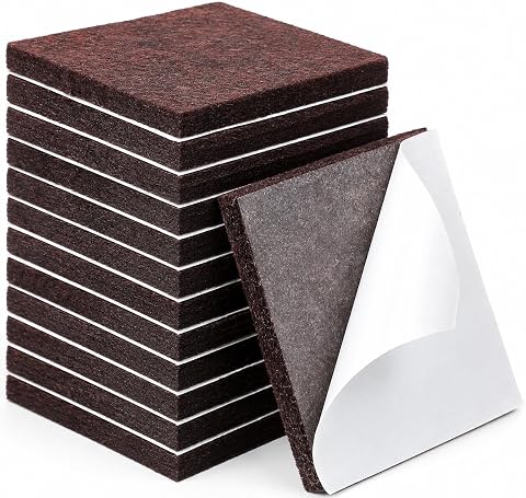 12 Pack 2 x 2 Inch Felt Furniture Pads, Self-Adhesive Squ...