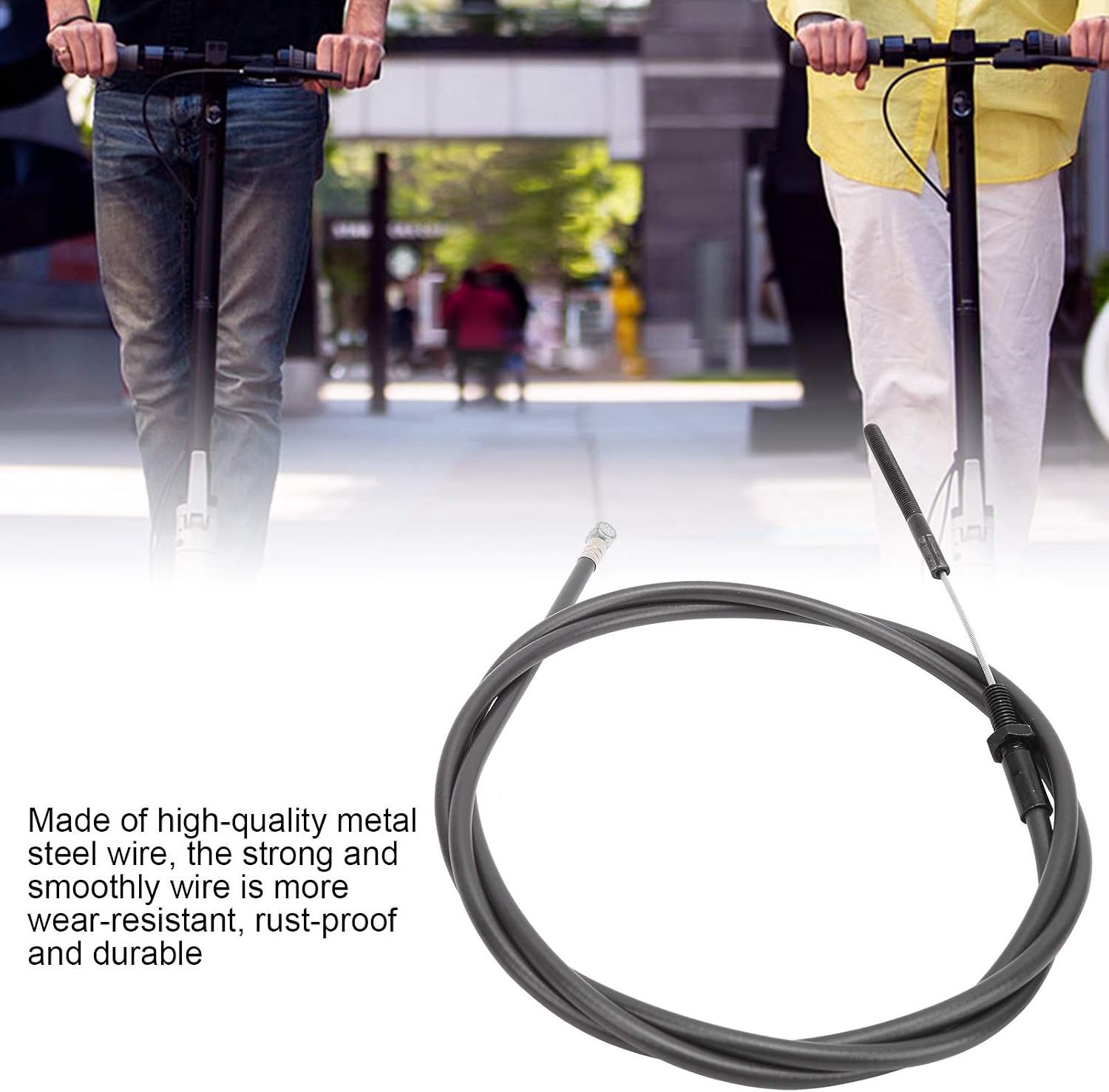 Brake Cable, Durable Steel Front Brake Line, 51.2in Silver 6 Pack for Cars Motorcycles Bicycles Automotive Repairs