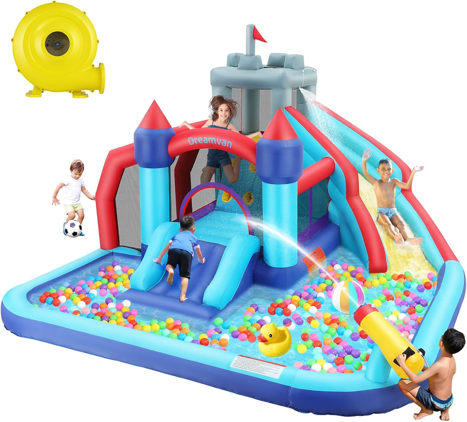HIFRRUY Inflatable Bounce House for Kids, Giant Water Slide