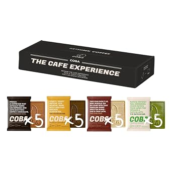 COBA Caffeinated Coffee Chocolate [1 Bar = 1 Espresso] - Energy Boost, Portable, All Natural Caffeine for Gym, Travel, Daily Use - Gluten Free, Non GMO 20 Pack, Sampler
