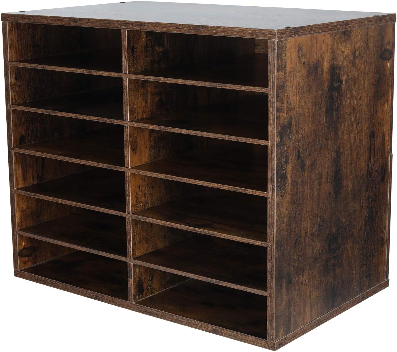 EasyPAG Wood File Sorter Archaize Color Mail Center Magazine Holder Paper Storage Cabinet Classroom Keepers Mailbox for Home & Office,12 Slots : Office Products