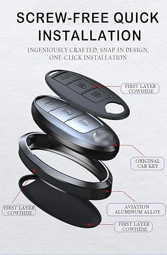 Miniatura 5 de Funda para llavero de coche de 5 botones para Nissan Rouge Pathfinder, Maxima, Altima, Sentra, Qashqai Rouge, cubierta de llave