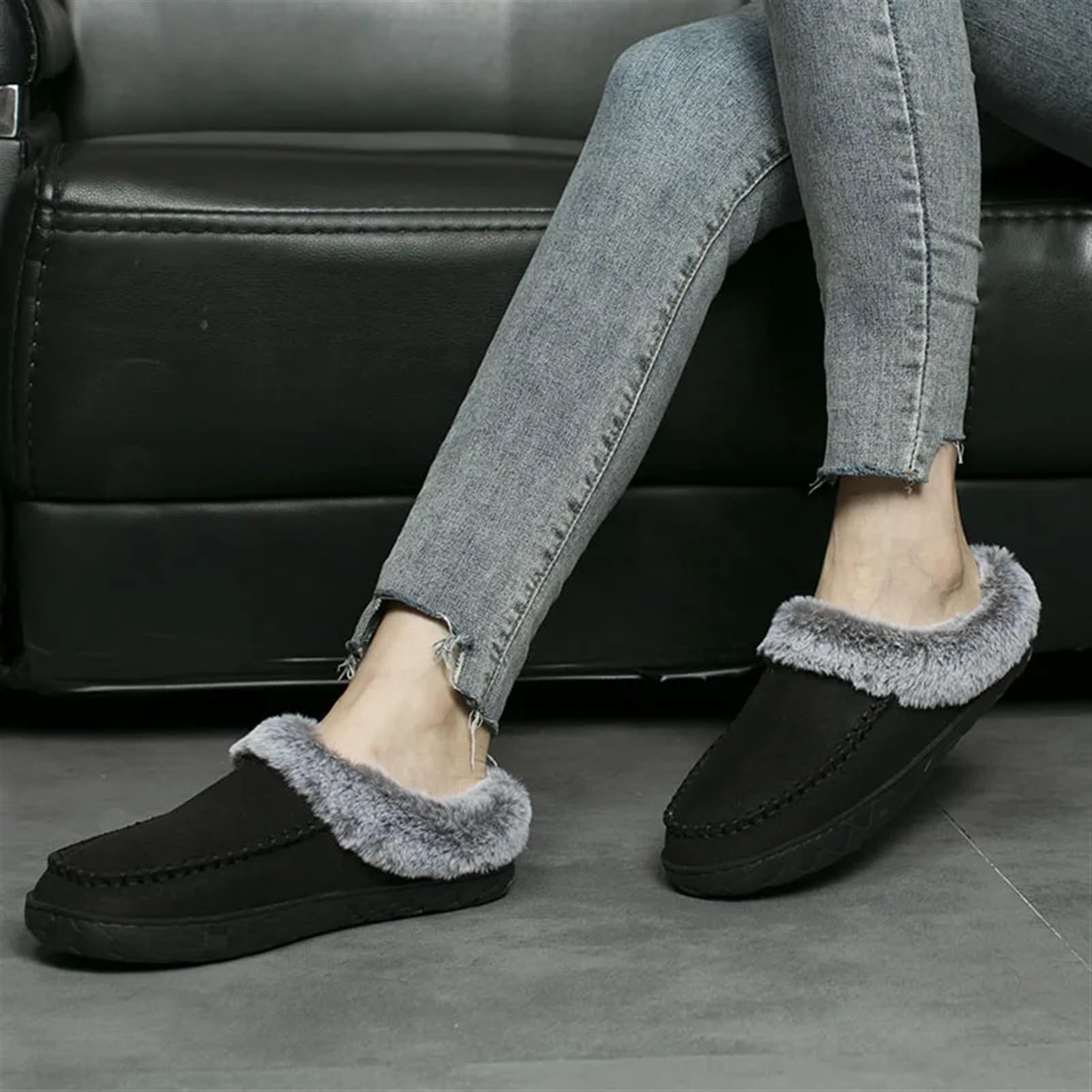 Pantofole da uomo in cotone Pantofole invernali da uomo Scarpe calde Casa Soffici diapositive Pantofola in peluche Camera letto