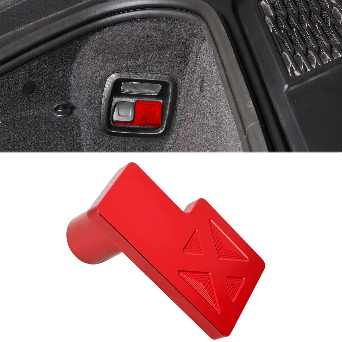 Red Front Trunk Button Blocker,Aluminum Emergency Storage Frunk Saver Trunk Release Escape Switch Button Cover Trim Frame for Corvette C8 C8.R 2020-2023