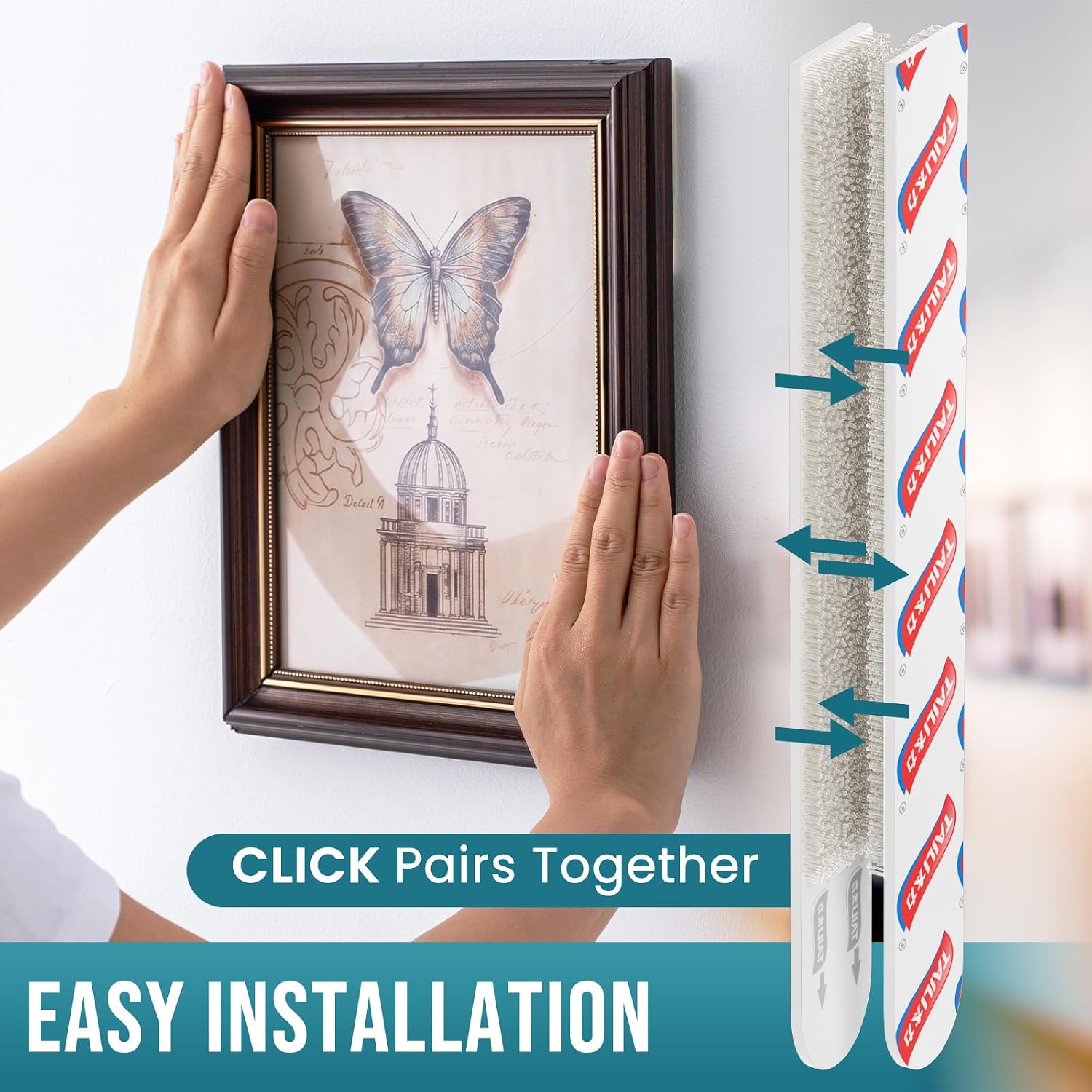 TAILI Picture Hanging Strips Heavy Duty, Medium 60 Pairs (120 Strips)