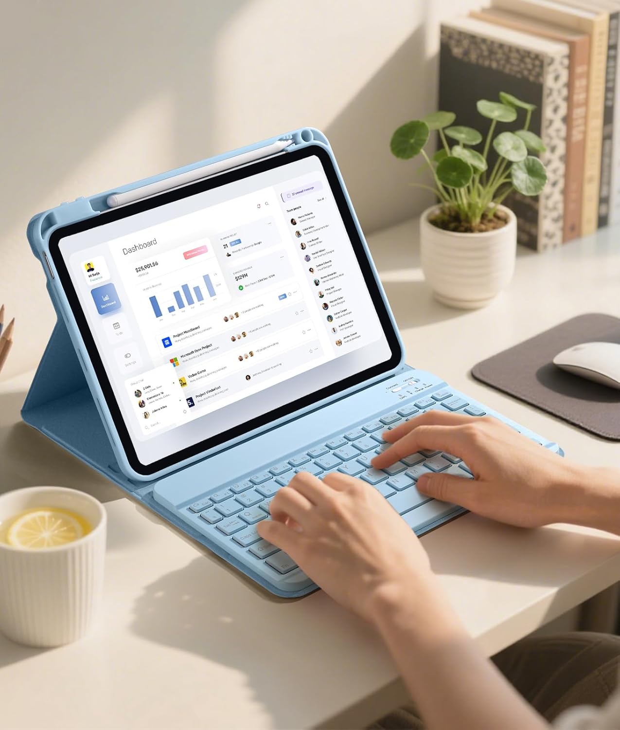 Akkerds for iPad A16 Case with Keyboard - 7 Colors Backlit Keyboard for iPad 10th Generation/iPad Air 11 Inch - Wireless Folio Cover for iPad Air 10.9 Inch/iPad Pro 11 Inch 2022/2021/2020 -SkyBlue - Image 7