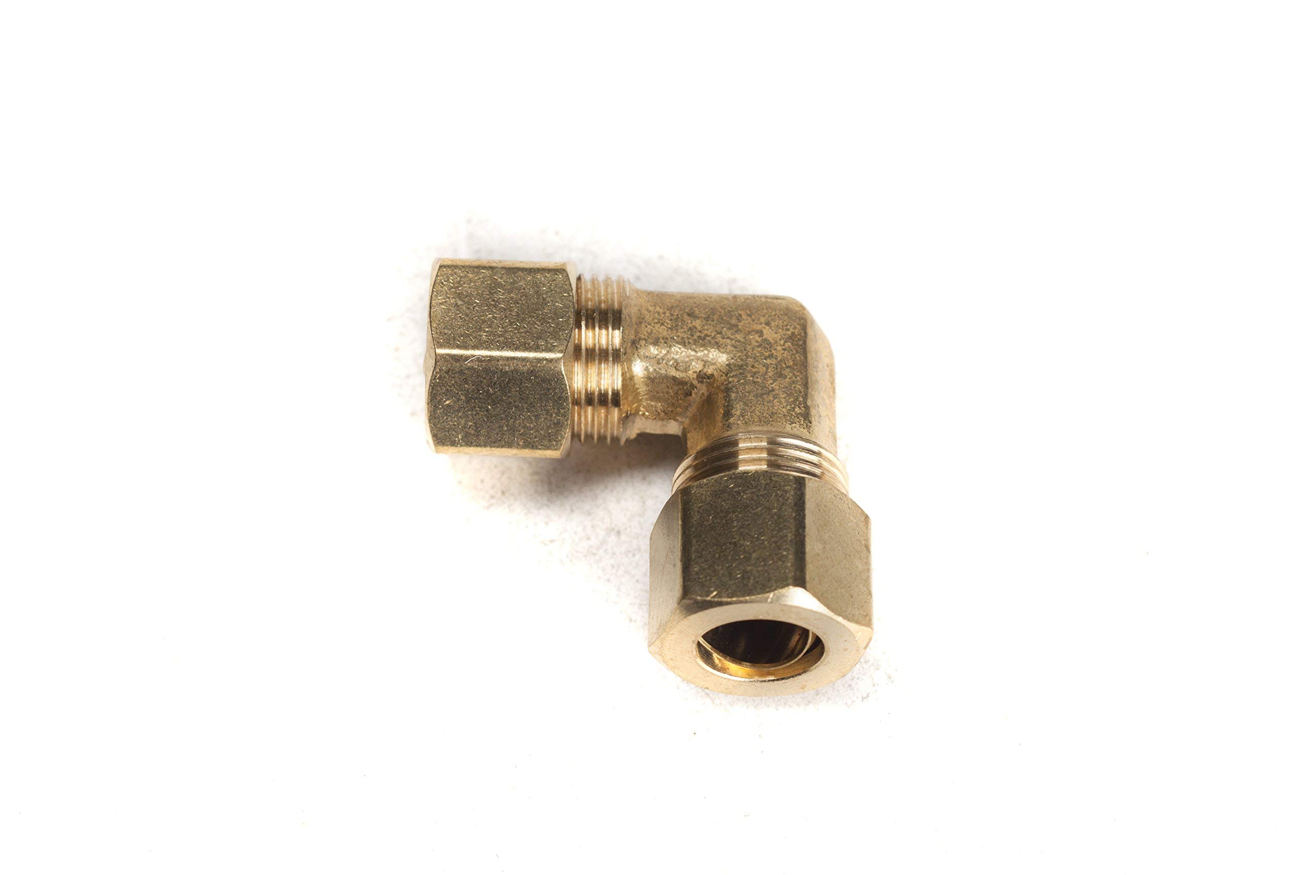 Coude union à compression de 90 degrés OD, 3/8 po, raccord à compression en laiton (paquet de 200)