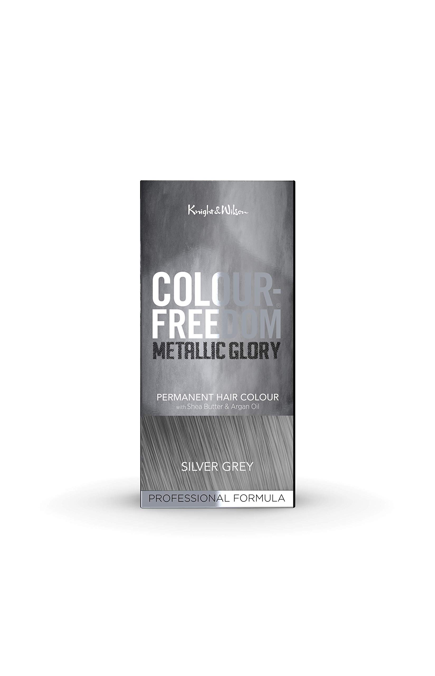 Knight & Wilson Colour Freedom Metallic Glory Silver Grey Permanent Hair Dye, Professional Easy Knight & Wilson Colour Freedom Metallic Glory Silver Grey Permanent Hair Dye, Professional Easy