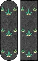 Vista 1 de Cinta de agarre para monopatín de hoja de cáñamo de marihuana verde, 9 x 33 pulgadas, antideslizante