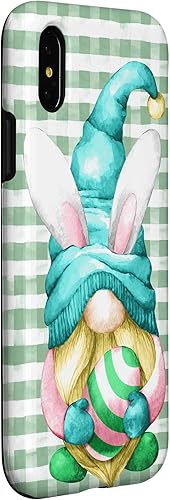 Miniatura 9 de iPhone 15 Pro Max Lindo gnomo de Pascua para caza de huevos en primavera Buffalo Plaid Case