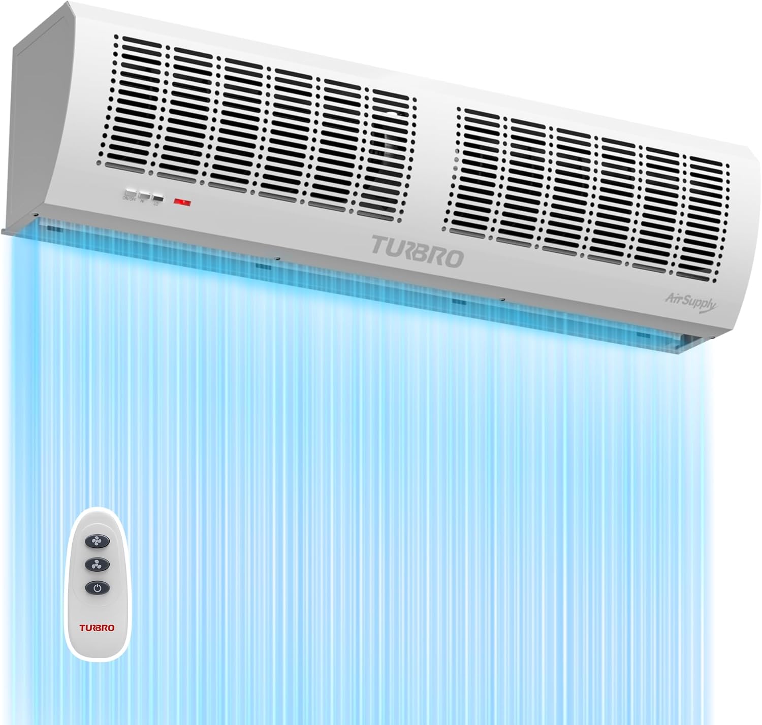 TURBRO 36-Inch Air Curtain Fan, Wall-Mounted Commercial Air Door with Magnetic Switch, Heavy-Duty Indoor Over Door Fan for Energy Efficiency, Dust, and Insect Control