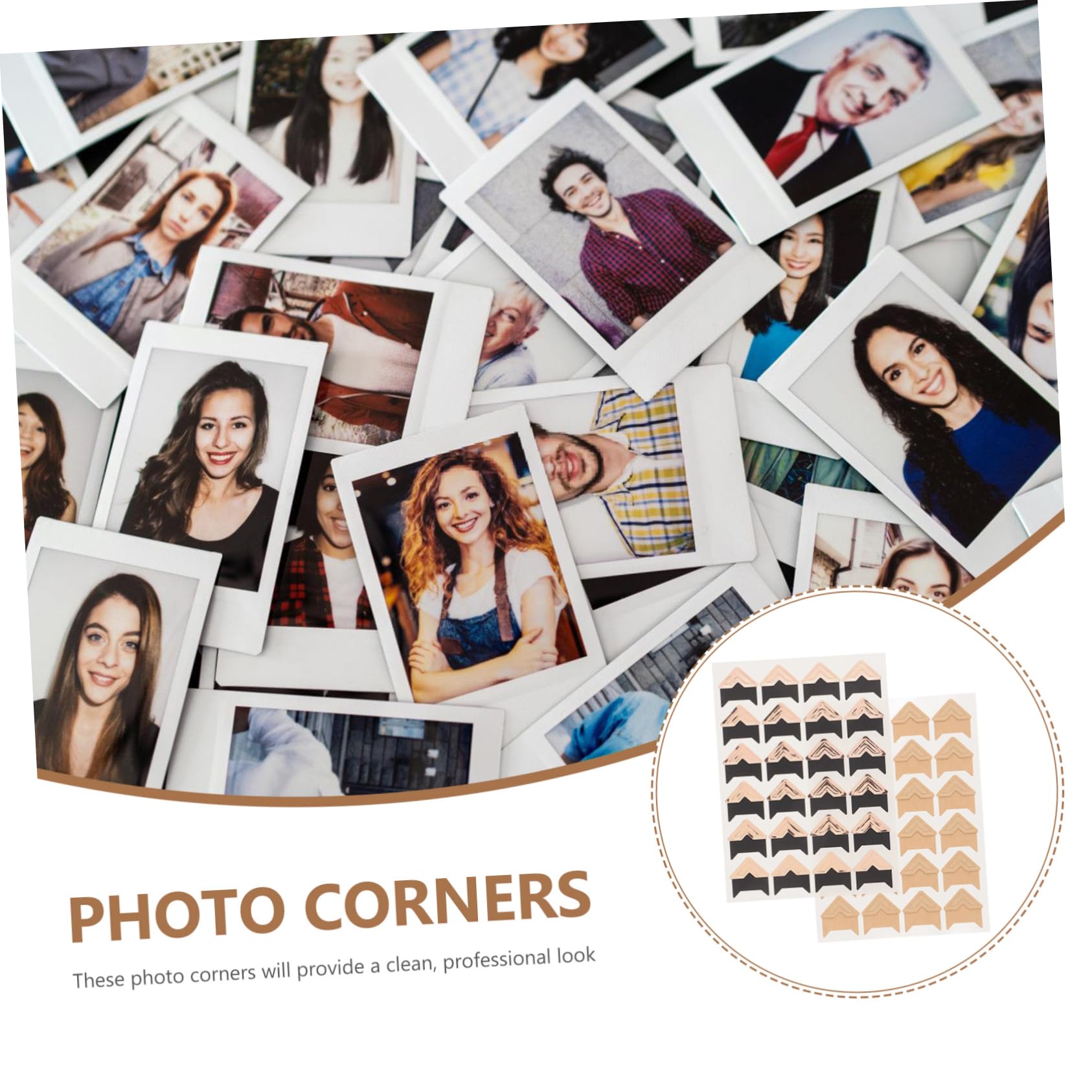 GLSTOY Photo Corner Stickers 8 Sheets Self Adhesive Photo Mounting Corners for Scrapbook